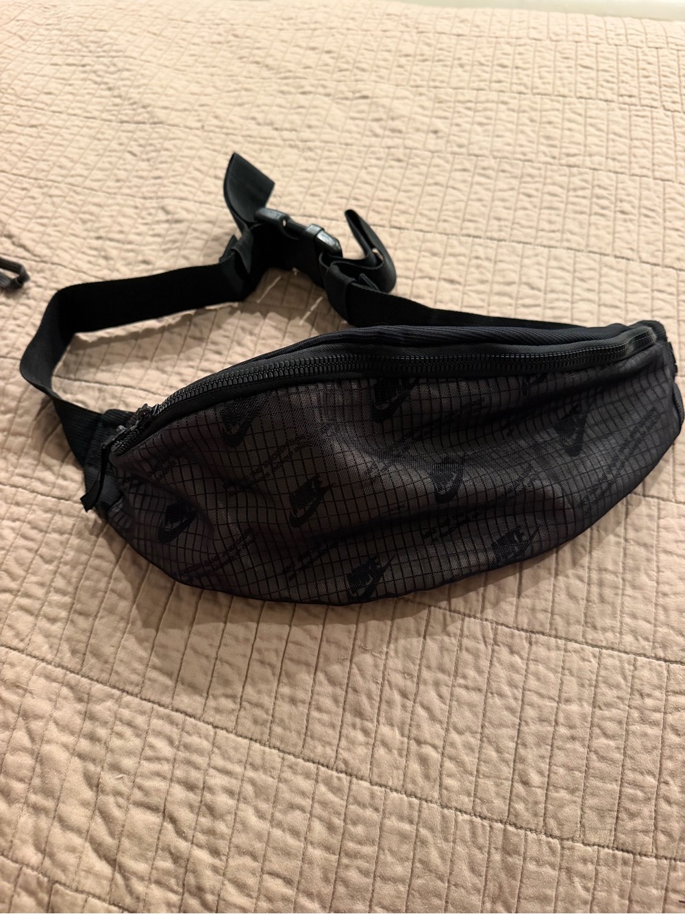Nike Black Grid Logo Waist Bag
